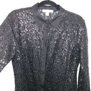 MICHEAL Micheal Kors sheer sequins Top
